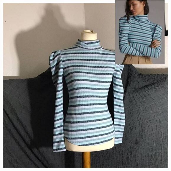 Maeve by Anthropologie Striped Turtleneck Top Size XS - Picture 1 of 11
